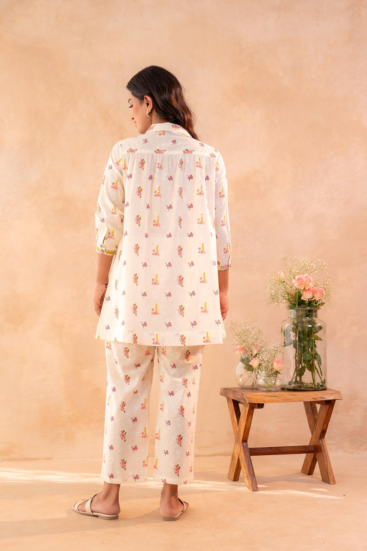 Juniper Off-White Garden Print Co-ord Set | Grocsy