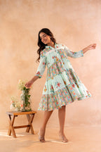 Juniper Mint Meadow Patchwork Tier Dress | Grocsy