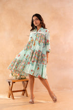Juniper Mint Meadow Patchwork Tier Dress | Grocsy