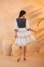 Juniper Black & White Heritage Tier Dress | Grocsy