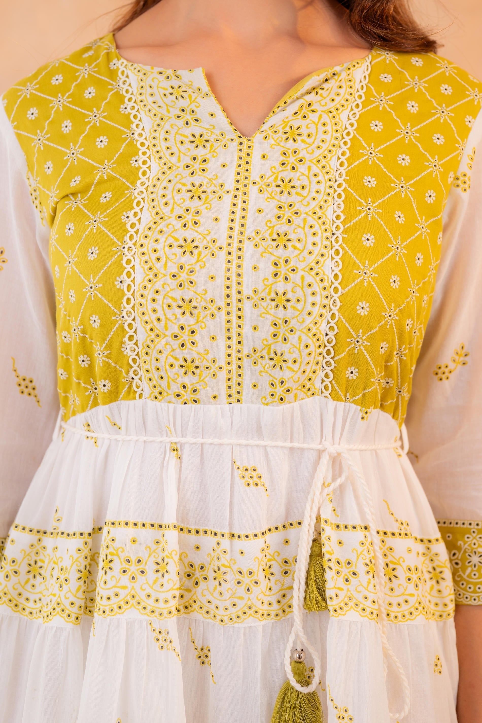 Juniper Lime Heritage Tier Dress | Grocsy