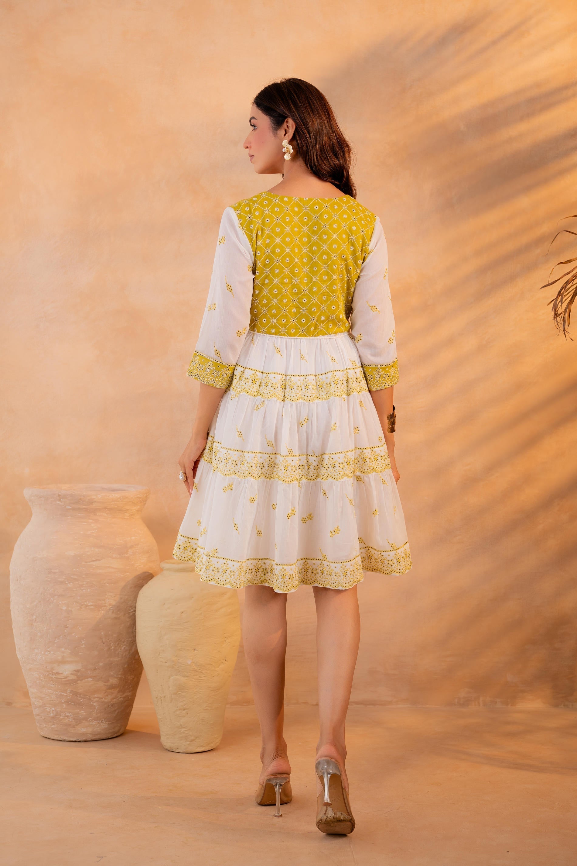 Juniper Lime Heritage Tier Dress | Grocsy