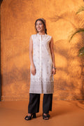 Juniper Black & White Bloom Border Kurta | Grocsy