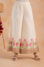 Juniper Gulbahaar Ivory Floral Printed Kurta Palazzo And Dupatta Set | Grocsy