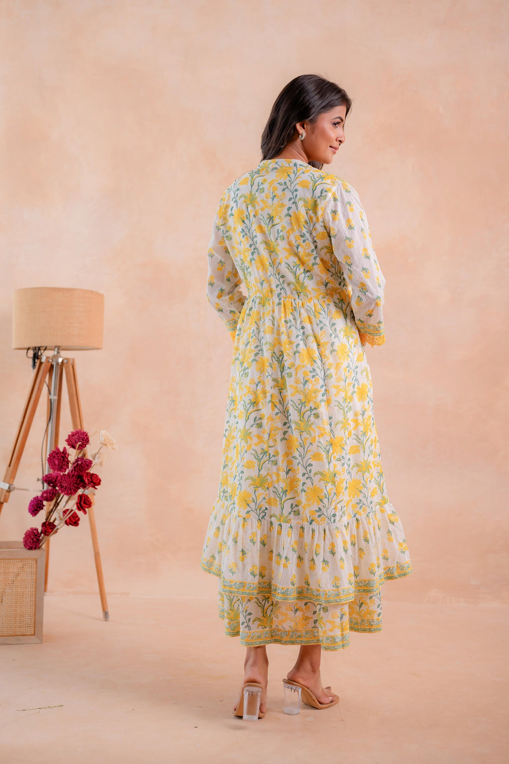 Juniper Sunlit Gulbahaar Floral Tiered Dress | Grocsy