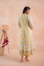 Juniper Sunlit Gulbahaar Floral Tiered Dress | Grocsy