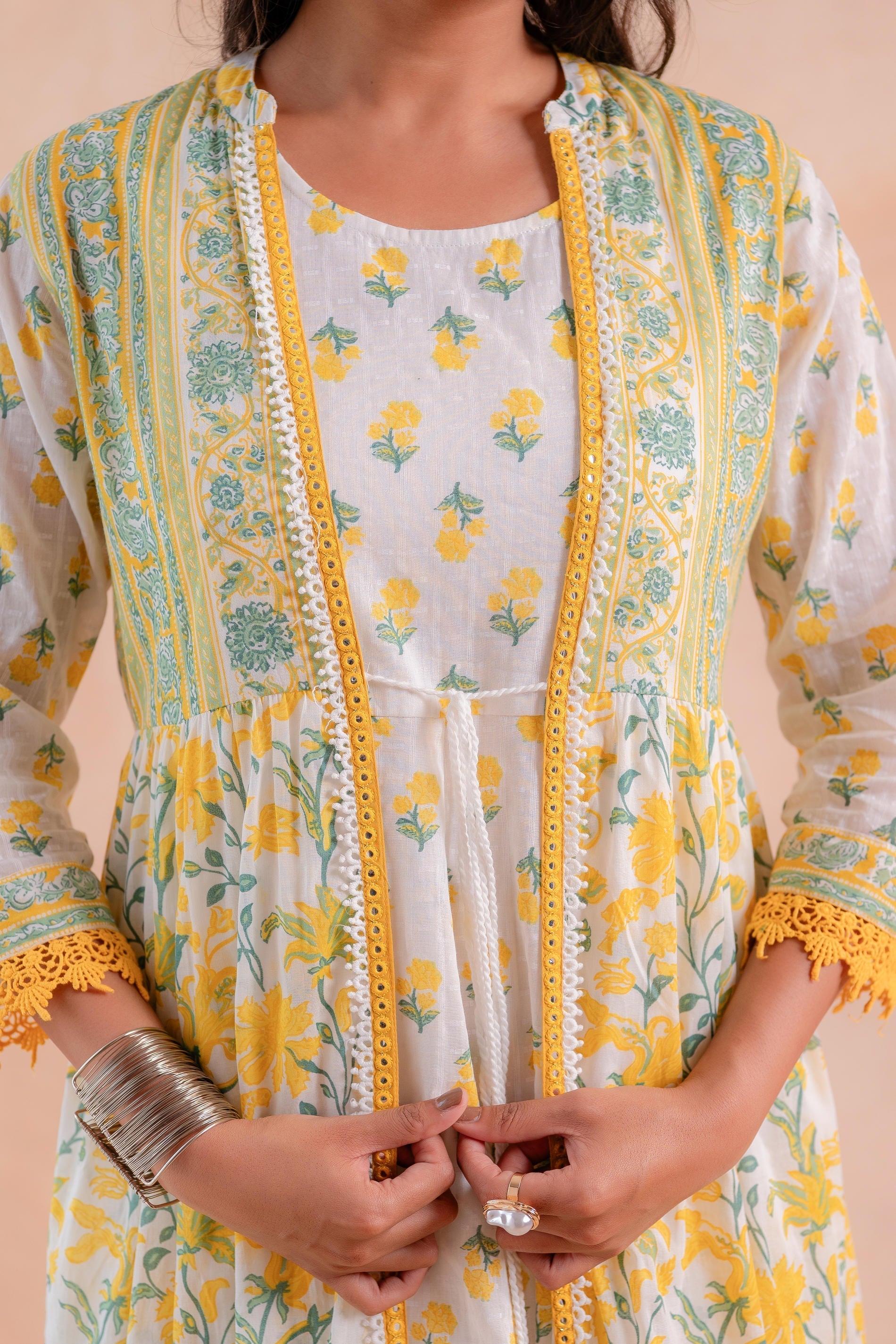 Juniper Sunlit Gulbahaar Floral Tiered Dress | Grocsy