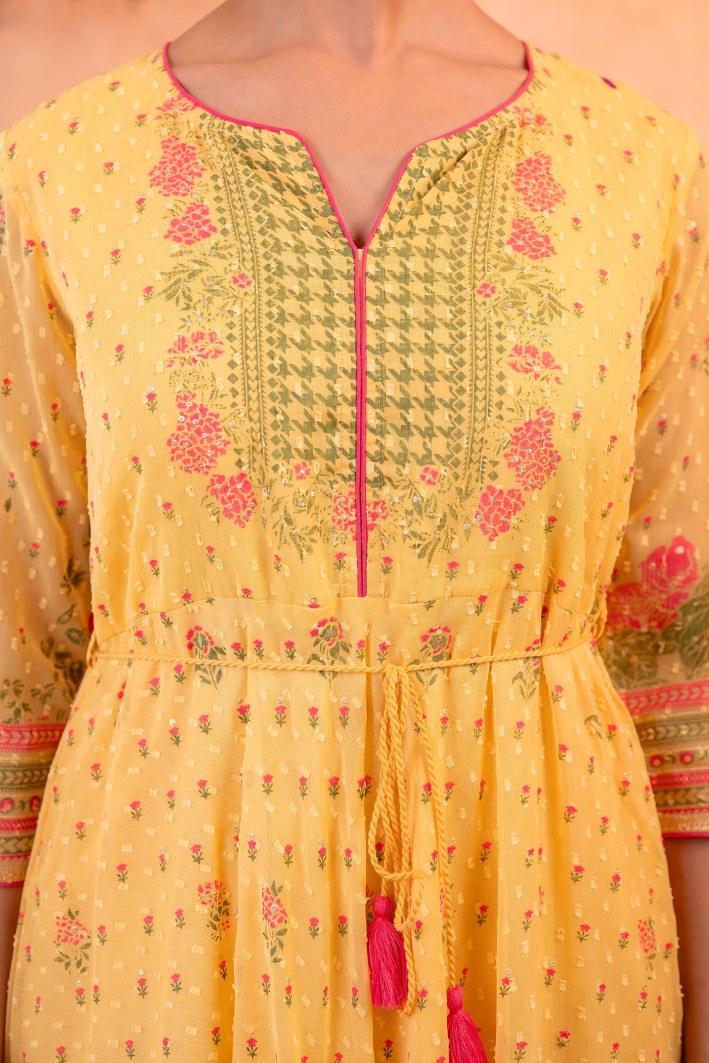 Juniper Gulnaar Gendaphool Garden Panelled Dress | Grocsy