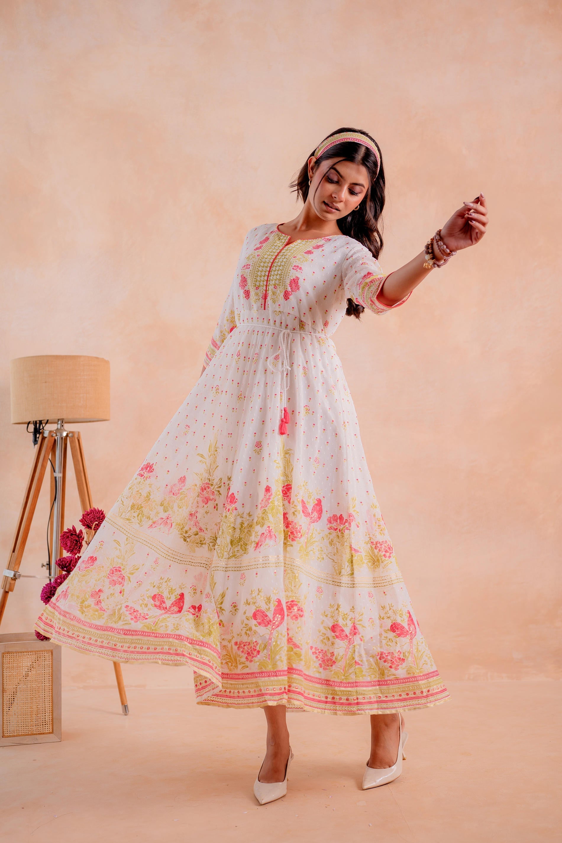 Juniper Gulnaar Garden Panelled Dress | Grocsy