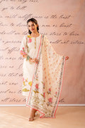 Juniper Dastaan Off-White Floral Printed Kurta Pant And Dupatta Set | Grocsy