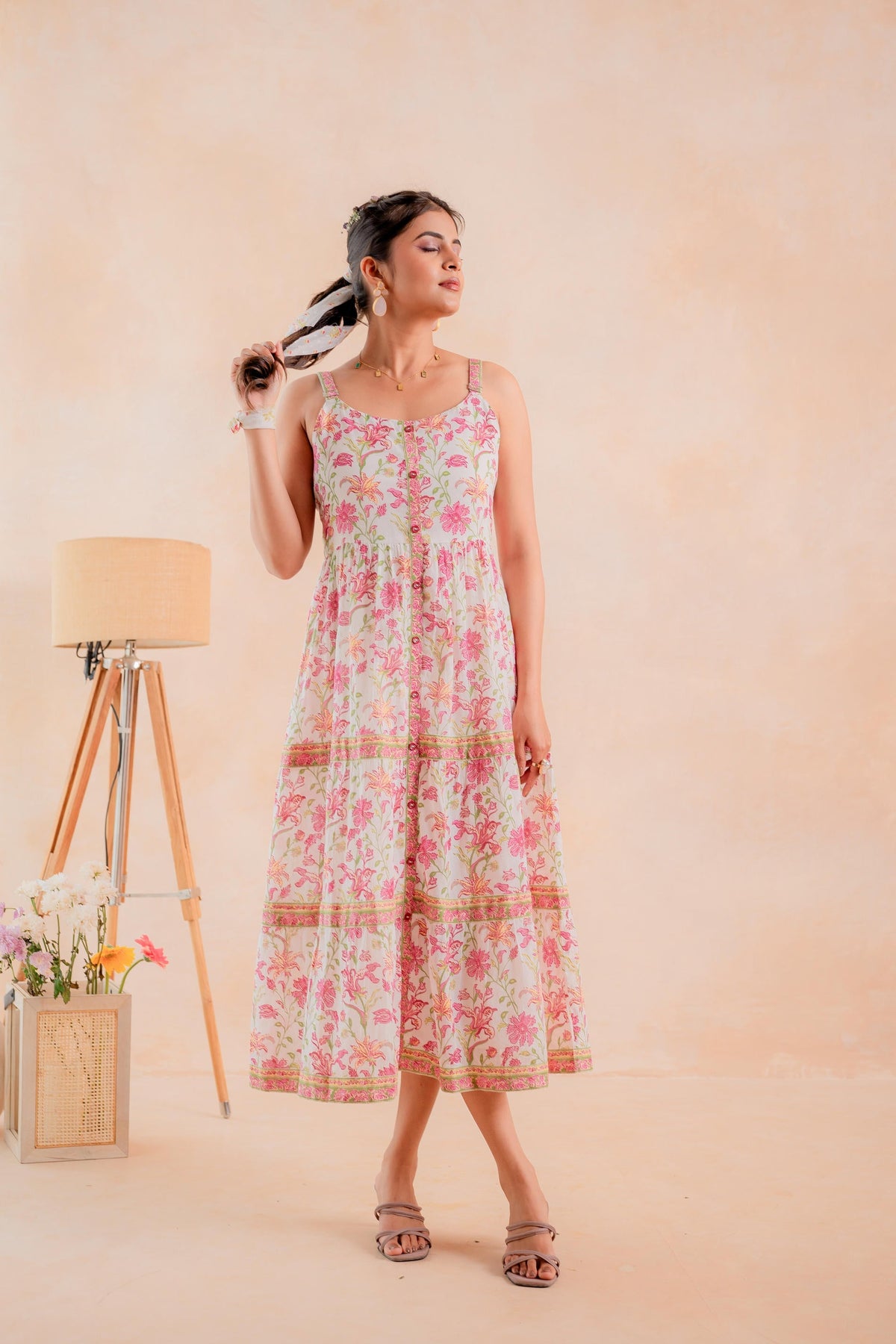 Juniper Pink Meadow Tiered Dress | Grocsy
