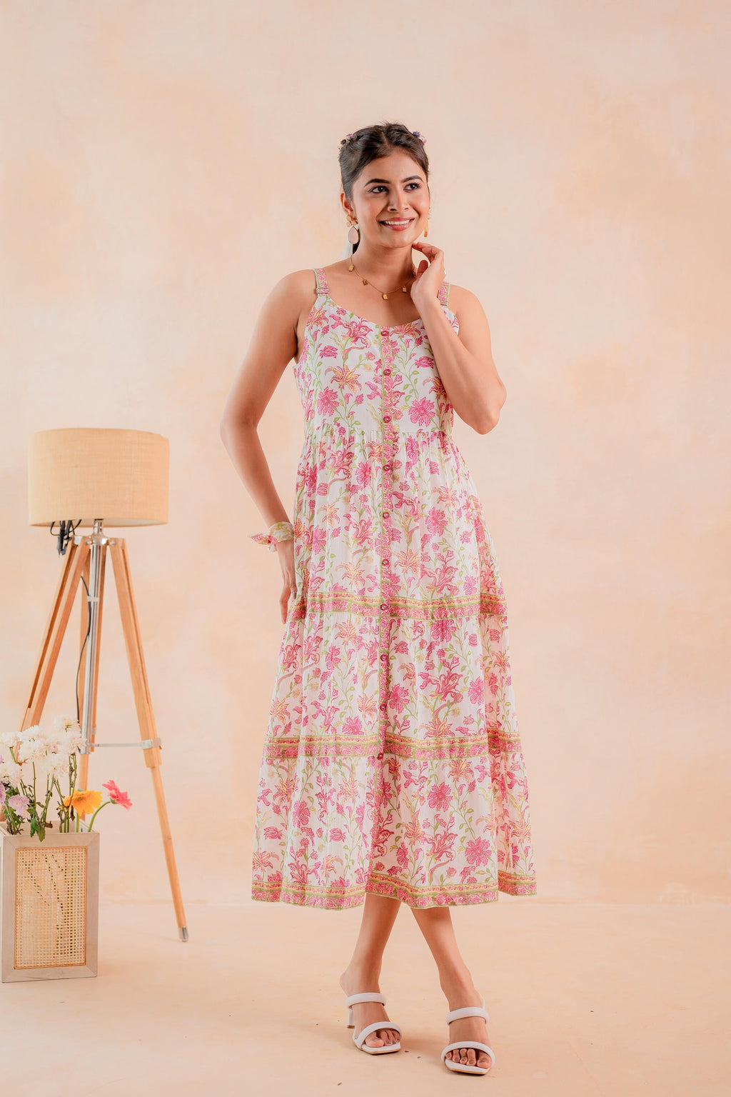 Juniper Pink Meadow Tiered Dress | Grocsy