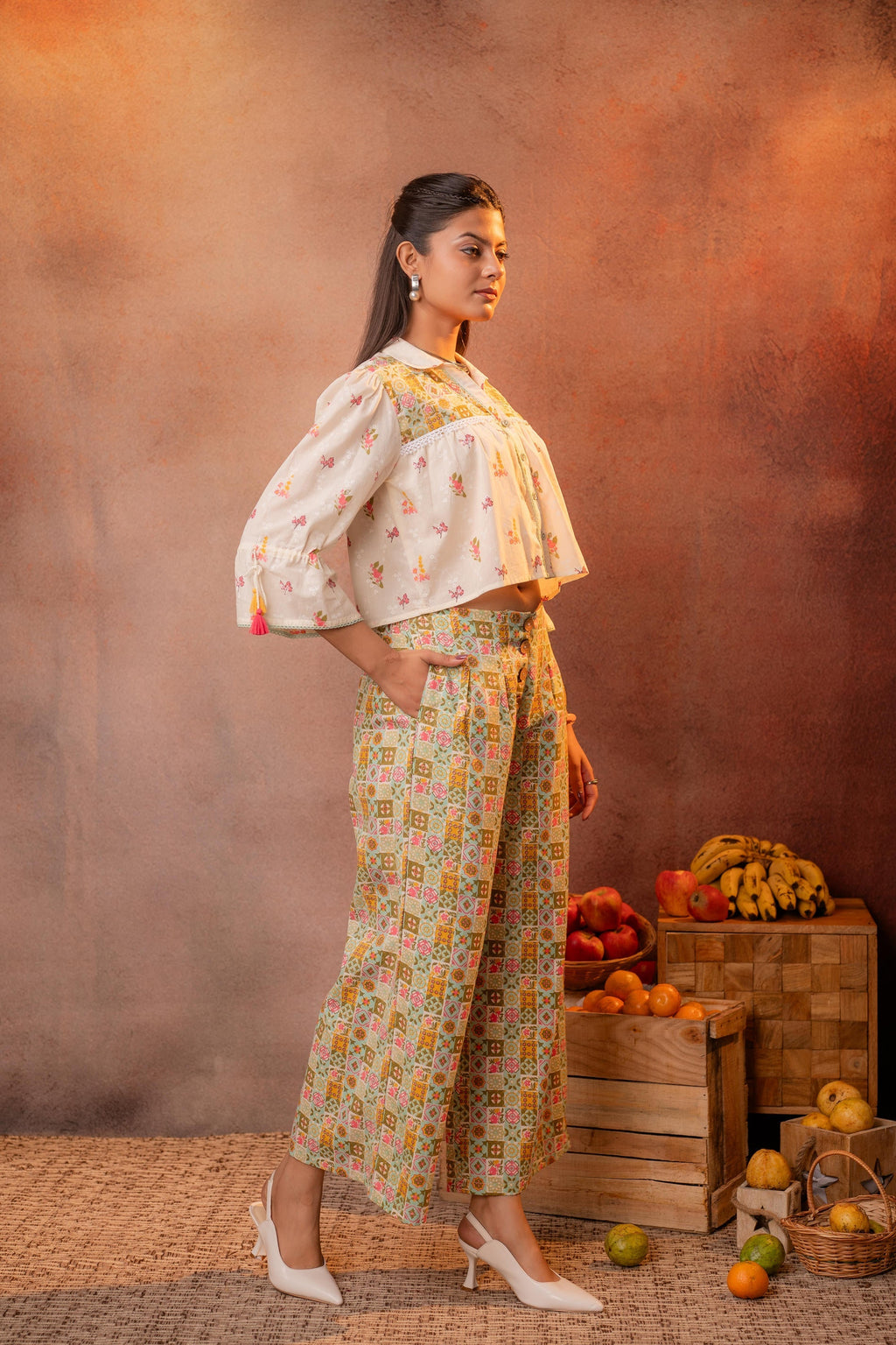 Juniper Ivory Folk Mosaic Co-Ord Set | Grocsy