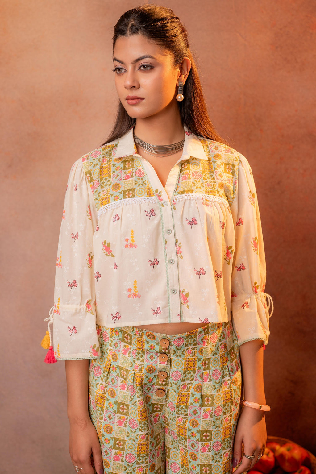 Juniper Ivory Folk Mosaic Co-Ord Set | Grocsy