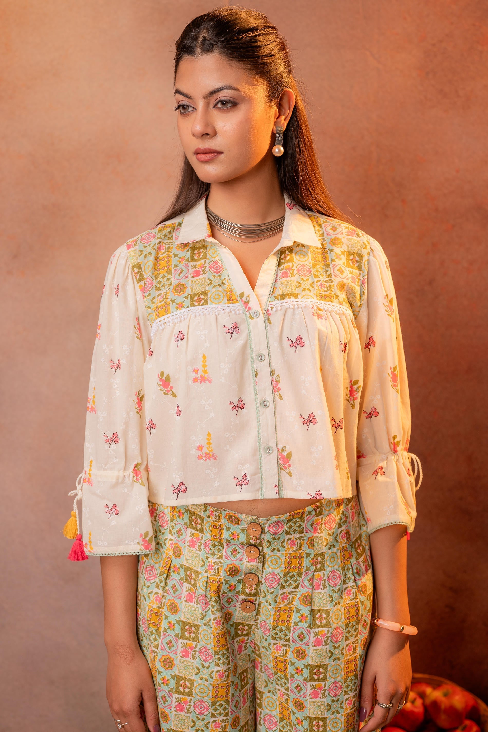 Juniper Ivory Folk Mosaic Co-Ord Set | Grocsy