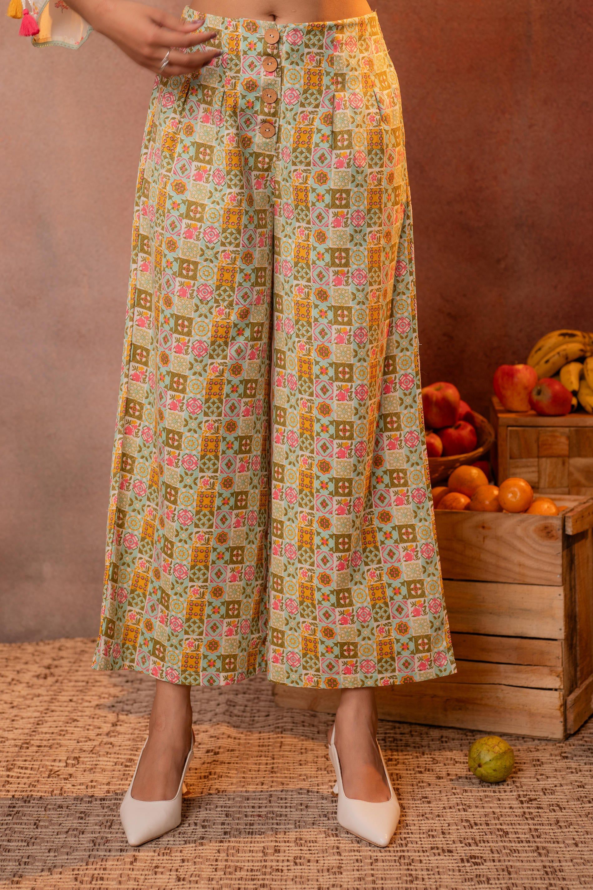 Juniper Ivory Folk Mosaic Co-Ord Set | Grocsy