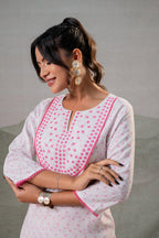 Juniper Rosebud Yoke Printed Kurta | Grocsy