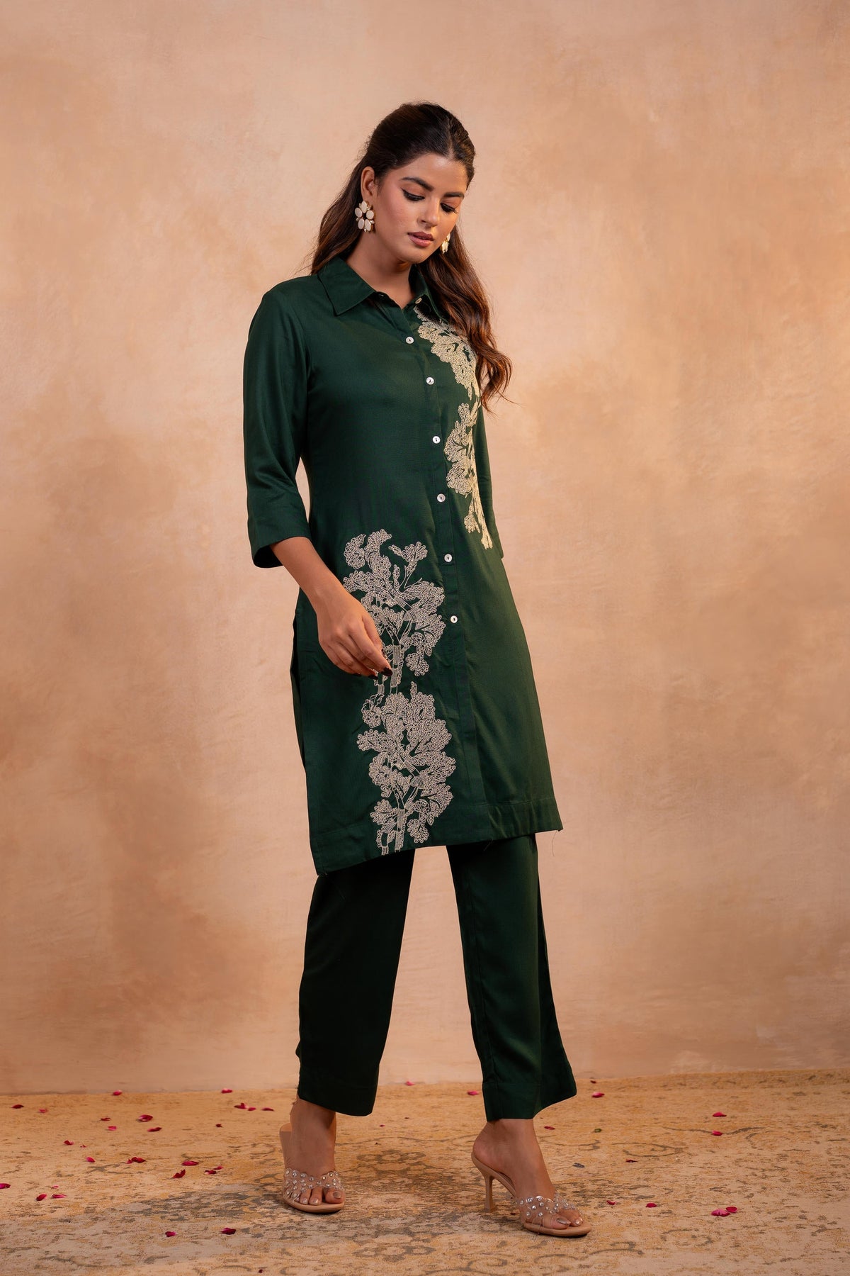Juniper Forest Bloom Printed Kurta Set | Grocsy