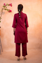 Juniper RedWood Bloom Printed Kurta Set | Grocsy