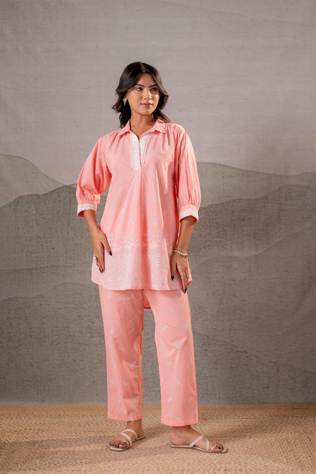 Juniper Pastel Festive Printed Kurta Set | Grocsy