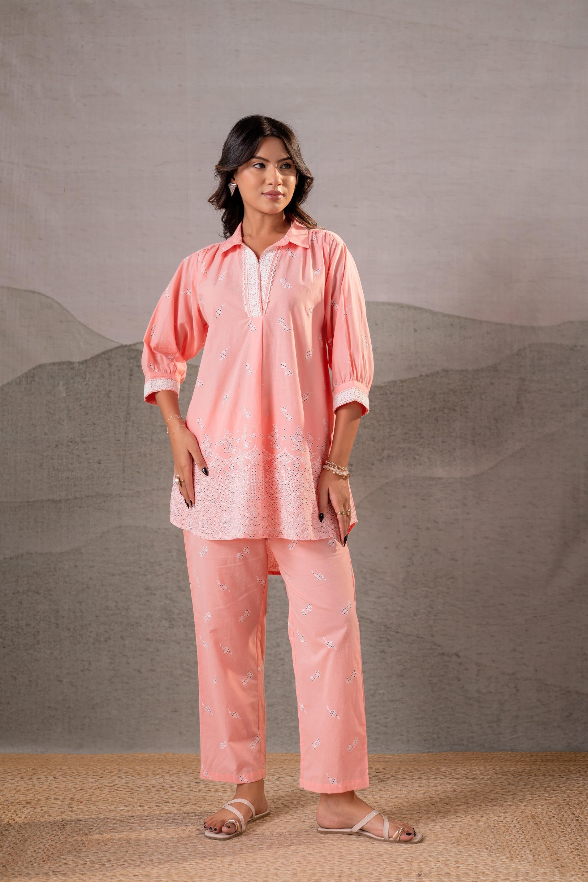 Juniper Pastel Festive Printed Kurta Set | Grocsy