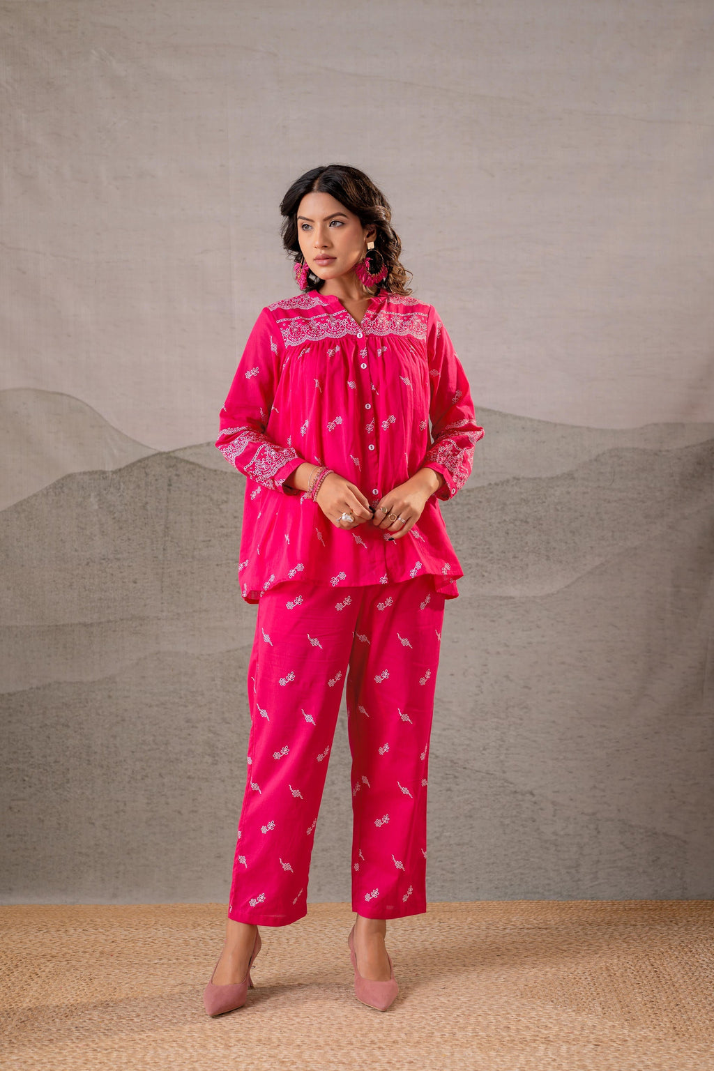 Juniper Ivory Kalaa Printed Tunic Set | Grocsy