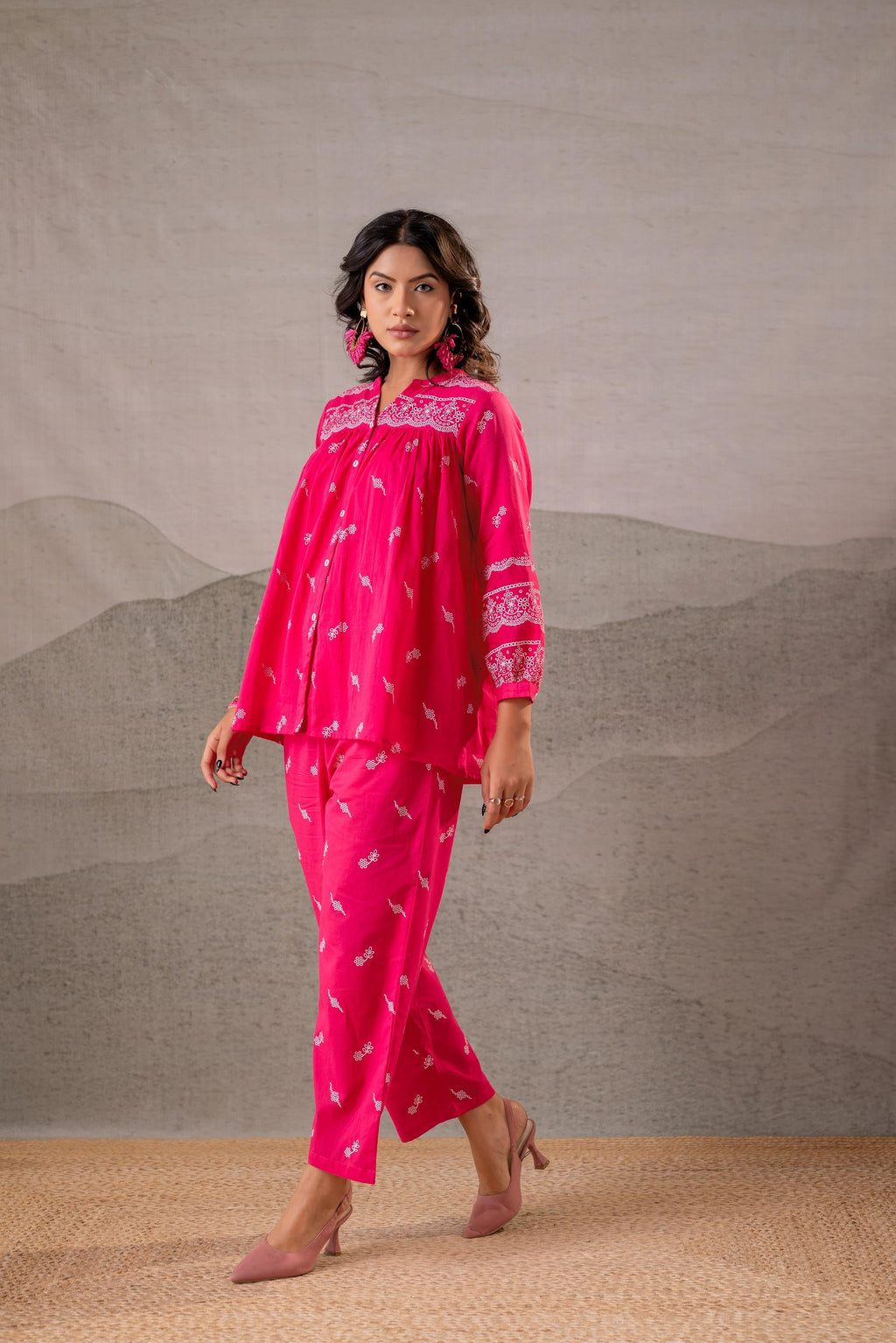 Juniper Ivory Kalaa Printed Tunic Set | Grocsy