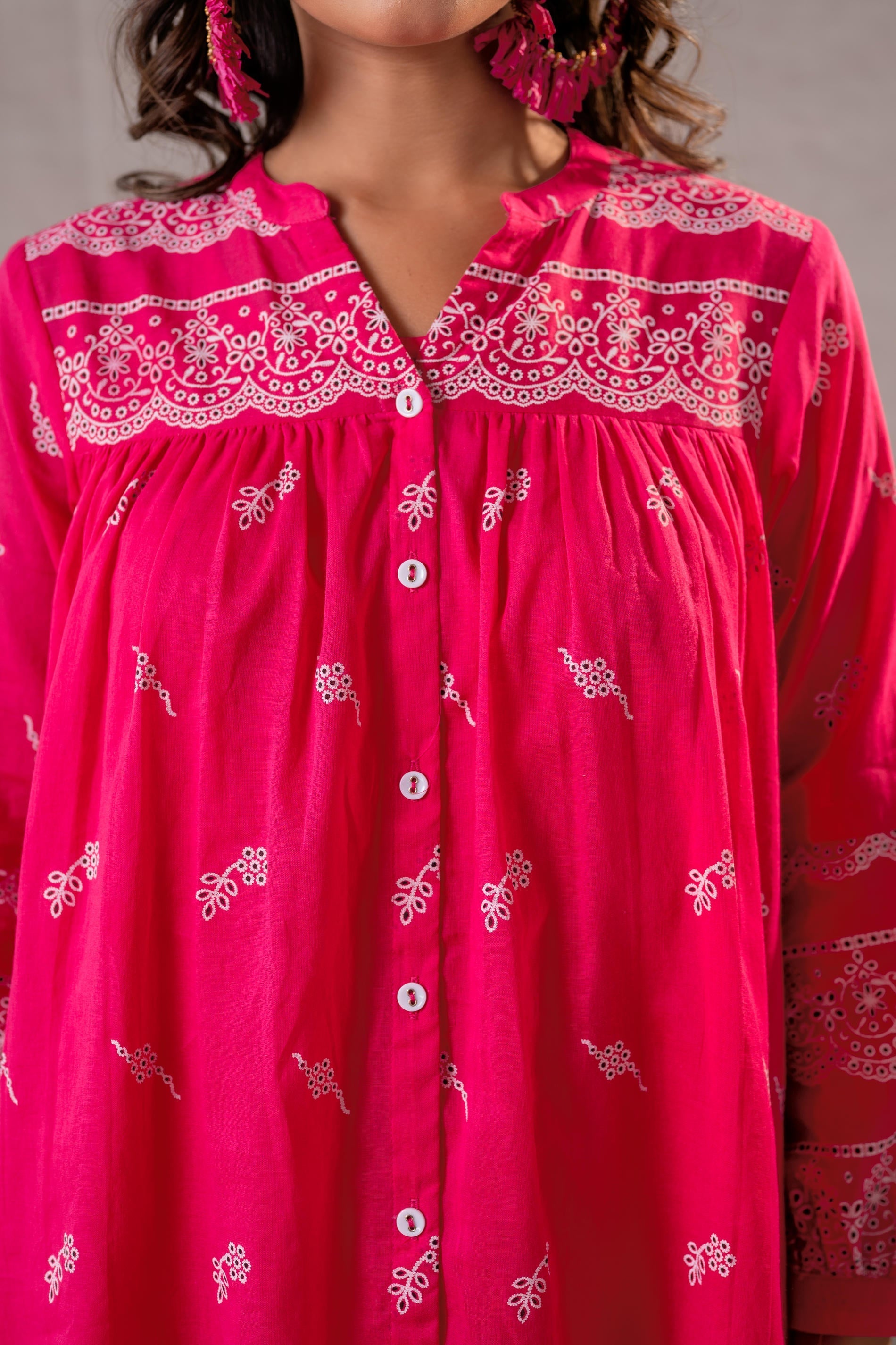 Juniper Ivory Kalaa Printed Tunic Set | Grocsy