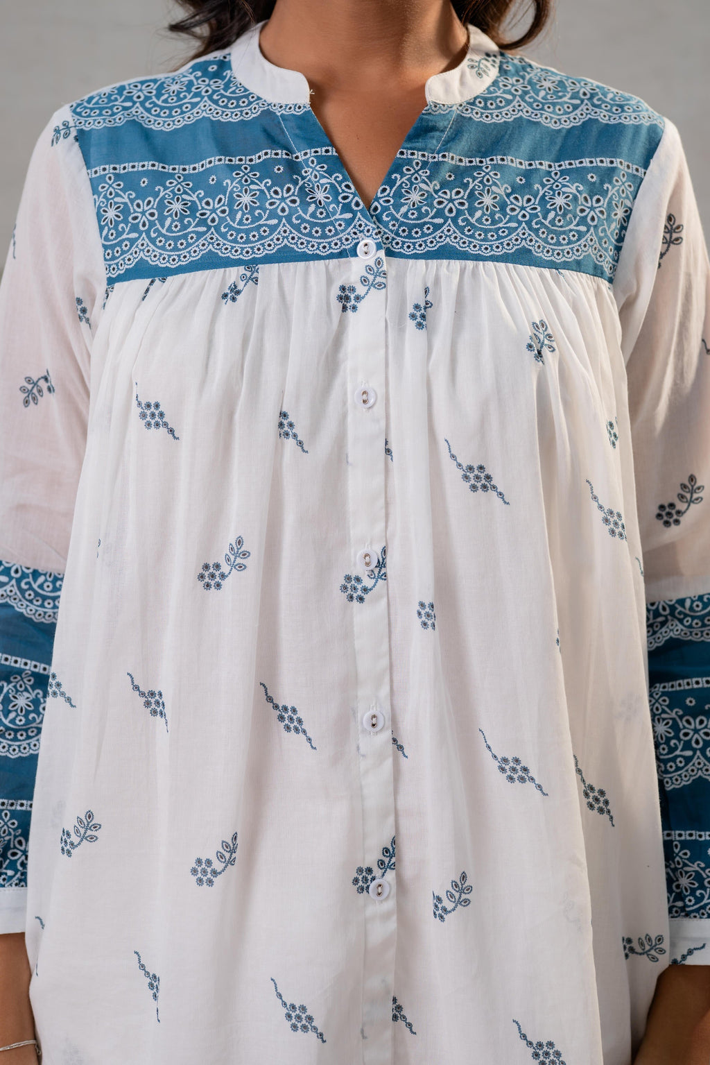 Juniper Ivory Kalaa Printed Tunic Set | Grocsy