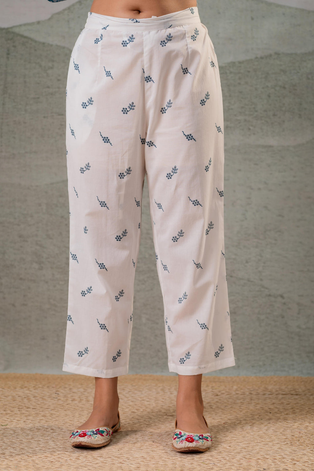 Juniper Ivory Kalaa Printed Tunic Set | Grocsy