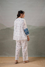 Juniper Ivory Kalaa Printed Tunic Set | Grocsy