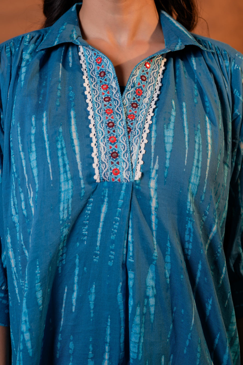 Juniper Neel Rekha Indigo Tunic Set | Grocsy