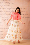 Juniper Peach Bloom Tiered Top With Skirt Set | Grocsy