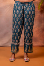 Juniper Rangrez TealGreen Ajrakh Co-ord Set | Grocsy