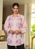 Juniper Women Pink Solid Viscose Shirt With Beads Work | Grocsy
