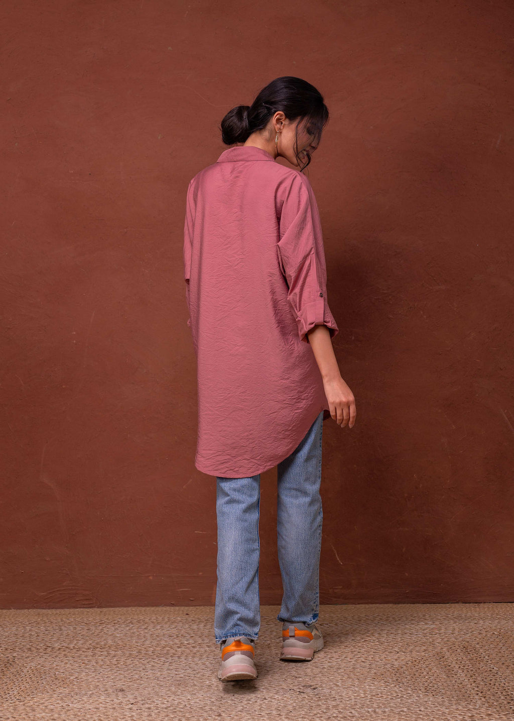 Juniper Viscose Dusty Pink Embellished Shirt With Sequin & Bead Details | Grocsy