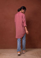 Juniper Viscose Dusty Pink Embellished Shirt With Sequin & Bead Details | Grocsy