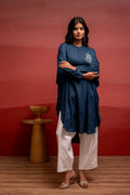 Juniper Viscose Blue Embellished Shirt With Sequin & Bead Details | Grocsy
