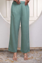 Juniper Sage Green Embellished Viscose Co-Ord Set With Bead Details | Grocsy