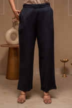 Juniper Grey Embroidered Viscose Co-Ord Set With Thread Work Detailing | Grocsy