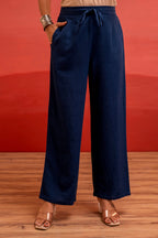 Juniper Viscose Linen Indigo Embroidered Shirt And Pant Co-Ord Set With Thread Work | Grocsy