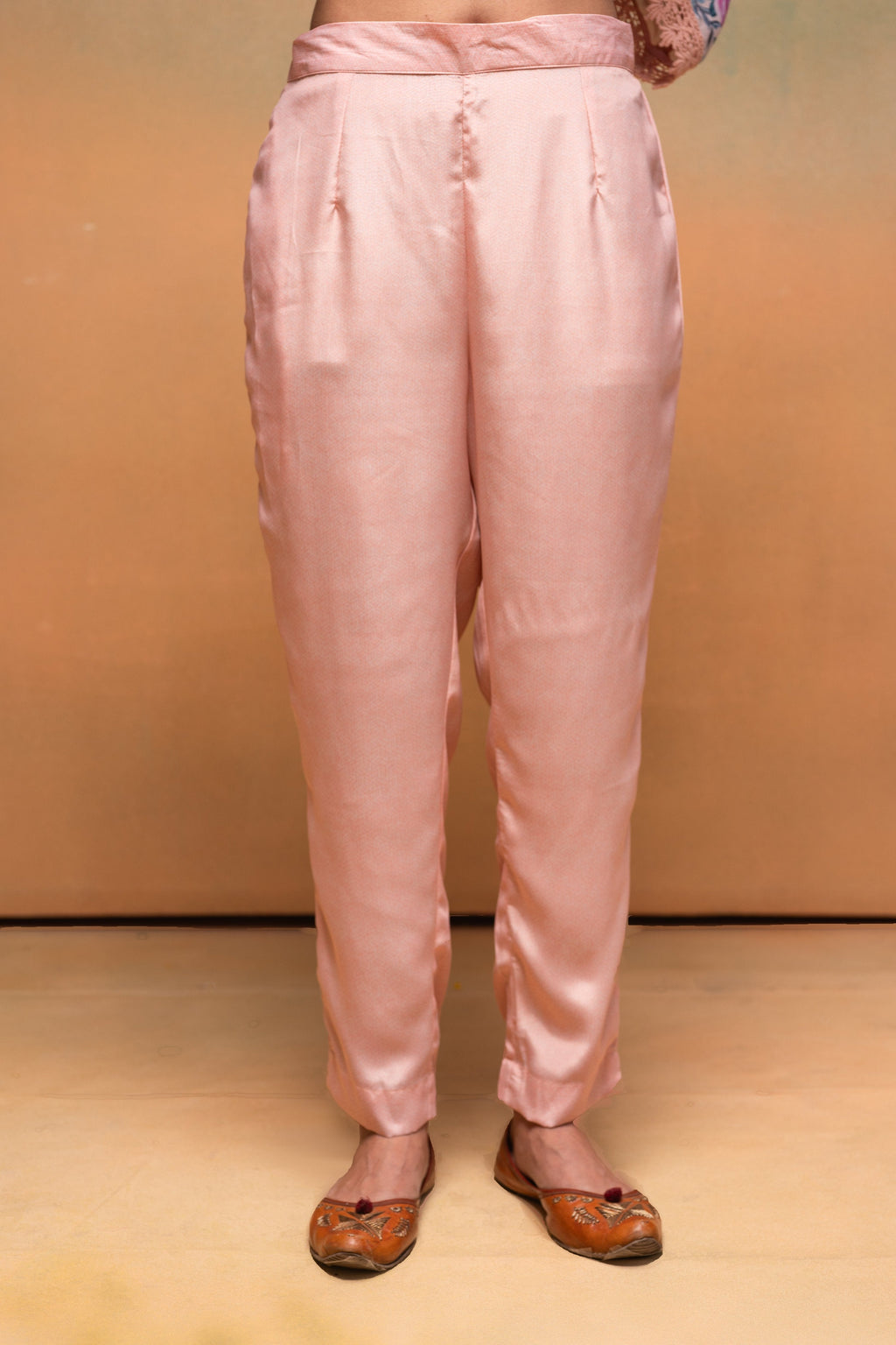 Juniper Peach Man Made Fiber Floral Printed Kurta With Pants & Dupatta Set With Sequence Work | Grocsy