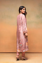 Juniper Peach Floral Embellished Straight Kurta Pant And Dupatta Set With Beads & Sequence Work | Grocsy