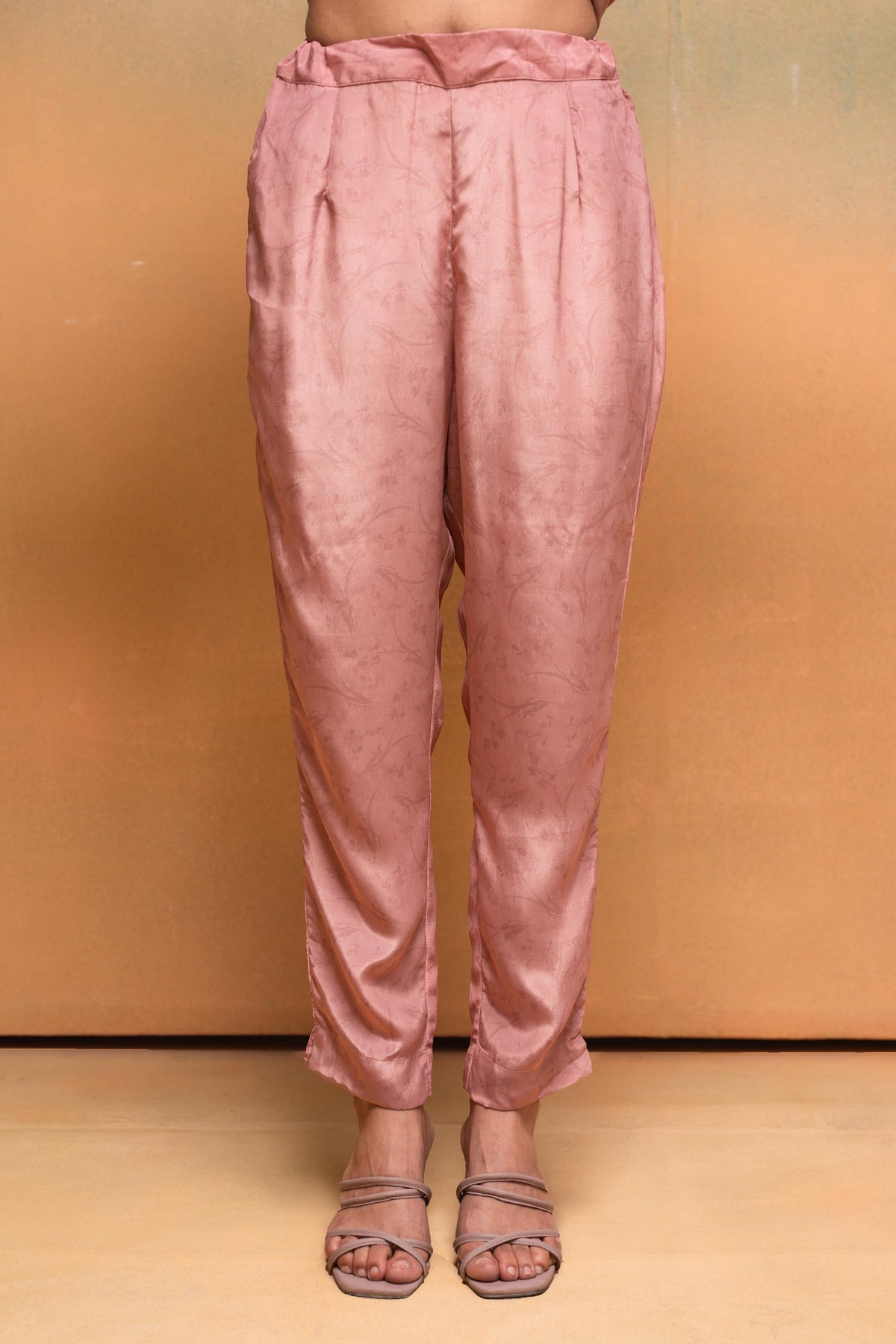 Juniper Peach Floral Embellished Straight Kurta Pant And Dupatta Set With Beads & Sequence Work | Grocsy