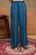 Juniper Mustard Man Made Fiber Ethnic Gathered Flared Kurta With Pants & Dupatta Set With Beads & Sequence Work | Grocsy