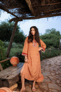 Juniper Mustard Embroidered A-Line Kurta With Mirror & Thread Work | Grocsy