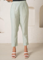 Juniper Mint Solid Embroidered Straight Kurta Pant Set With Thread Work | Grocsy