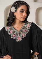Juniper Noir Bloom Kaftan Kurta Pant Set | Grocsy