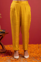 Juniper Mustard Viscose Kurta With Pants & Dupatta Set With Thread & Zari Work | Grocsy
