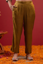 Juniper Festive Olive Green Floral Embroidered Kurta Set With Dupatta | Grocsy